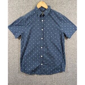 Urban Pipeline Men's Blue Short Sleeve Button Up Shirt Geometric Print Size S